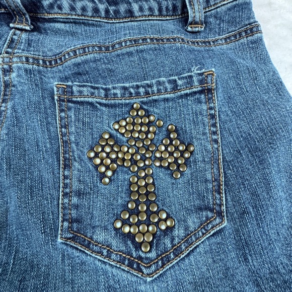 INC International Concepts Petite Jeans Women's 14P Bootcut Studded Embellished - Picture 1 of 13